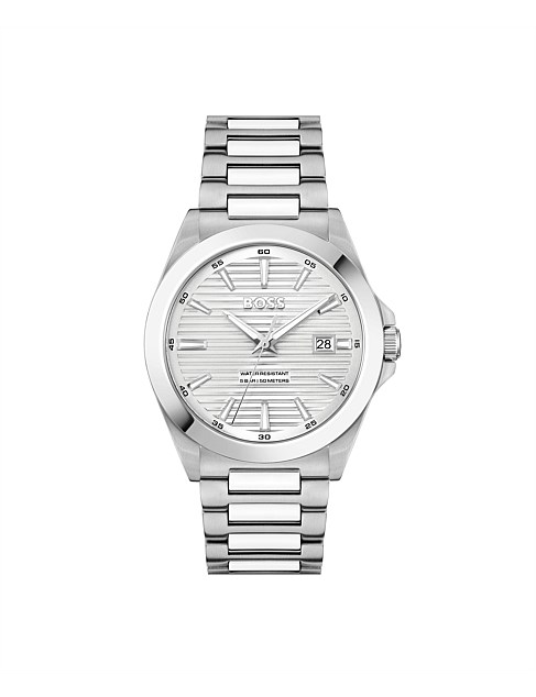 STRIKE STAINLESS STEEL SILVER WHITE DIAL WATCH