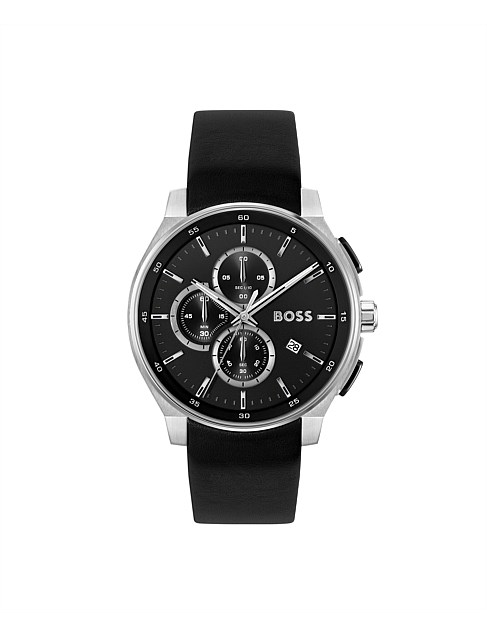 PEAK 2.0 BLACK LEATHER BLACK DIAL WATCH