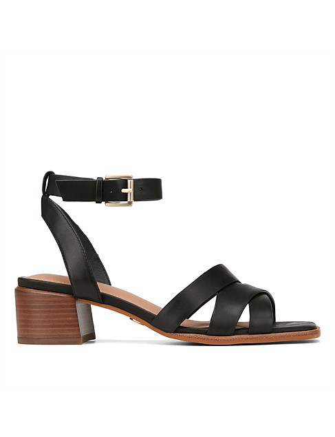 IVIE Black Leather Strappy Heel