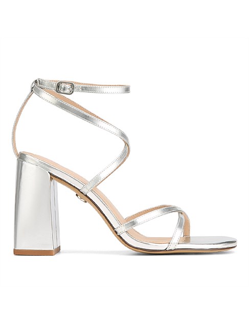 REMY Silver Metallic Leather Strappy Heel