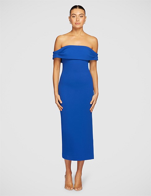 VIKTOR OFF SHOULDER MIDI DRESS