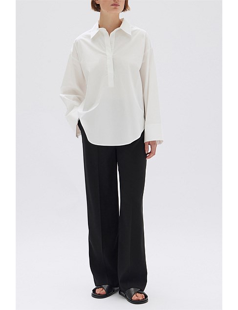 Veronica Poplin Long Sleeve Shirt White