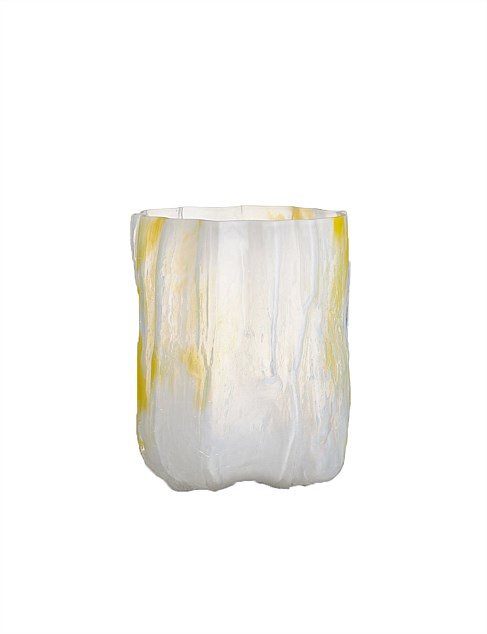 CRACKLE VASE LEMON SORBET 270MM