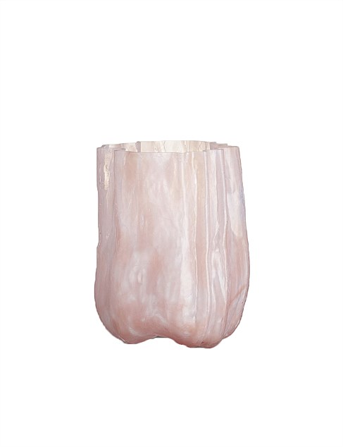 CRACKLE VASE PINK PEARL 270MM