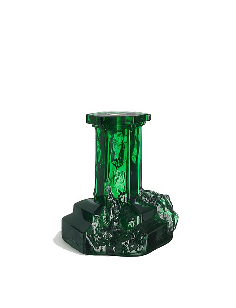 ROCKY BAROQUE CANDLESTICK EMERALD GREEN 175MM