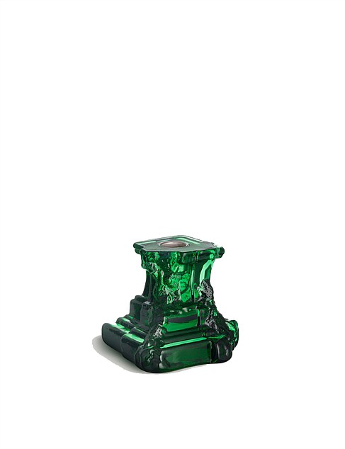 ROCKY BAROQUE CANDLESTICK EMERALD GREEN 95MM