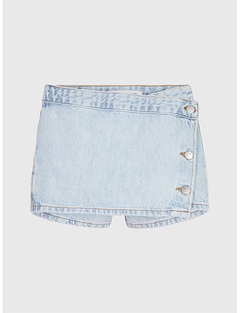 owder Blue Denim Skort