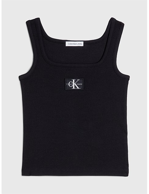 RIB BADGE SQUARE NECK TANK TOP