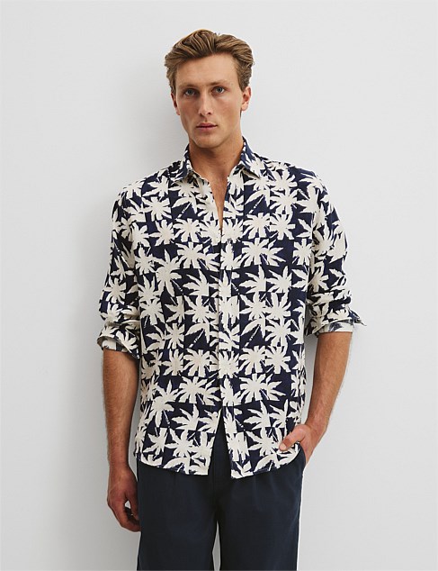 Regular Fit Organically Grown Linen Palm T-Shirt