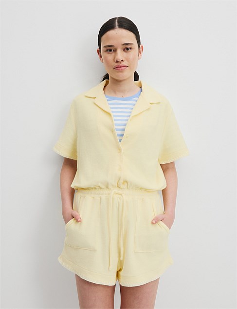 Teen GOTS-Certified Organic Terry Short Sleeve Playsuit