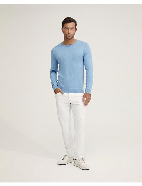 BASIC CREW NECK CASHMERE BLEND TOP