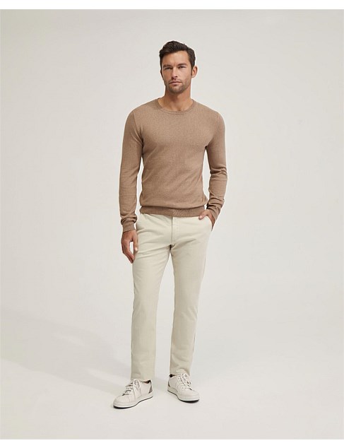 BASIC CREW NECK CASHMERE BLEND TOP