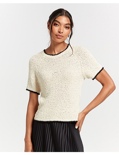 Yas Chaneo Short Sleeve Knit Top