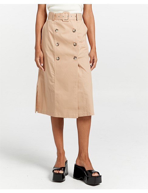 Yas Trench High Waist Midi Skirt