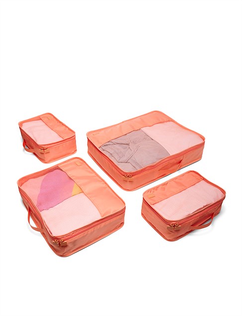 LUGGAGE ORGANISER SET OF 4 APRICOT