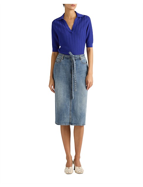 INGRID DENIM PENCIL SKIRT