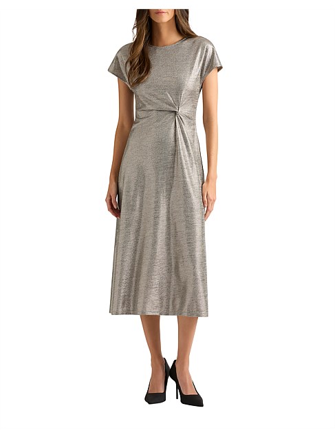 LEXAH FOIL JERSEY DRESS