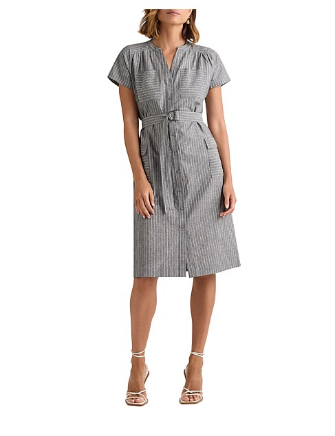 CERELLO LINEN BLEND DRESS