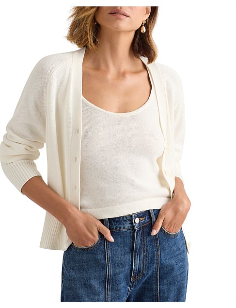 MYLA LINEN BLEND CARDIGAN