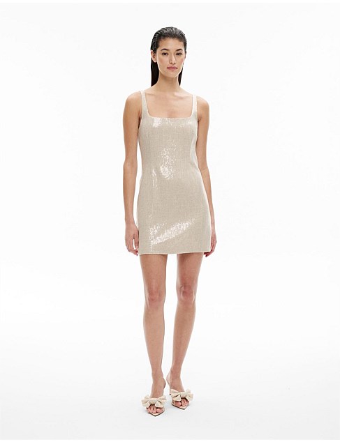 Sequin Linen Dress