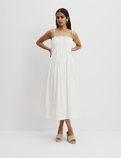 Tucked Poplin Dress