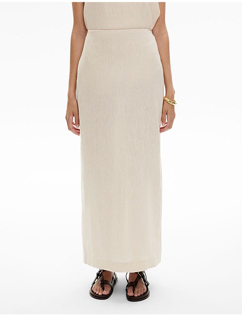 Linen Column Skirt