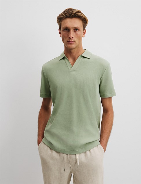 Australian Cotton Relaxed Waffle Polo