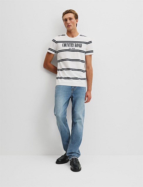 Australian Cotton Heritage Logo Stripe T-Shirt