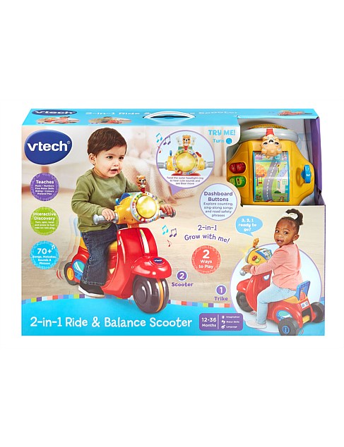 VTech 2-in-1 Ride & Balance Scooter - Red