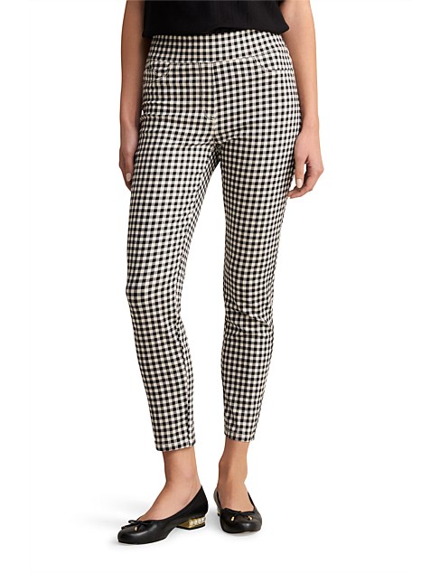 BENGAJEAN 7/8 SKINNY LEG IN BLACK/ECRU GINGHAM