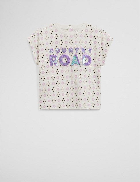 GOTS-Certified Organic Pop Sequin Logo T-Shirt