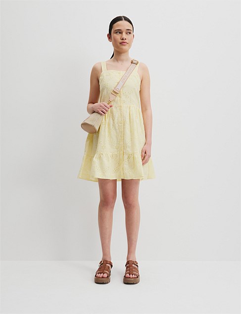 Teen Broderie Tier Gathered Dress