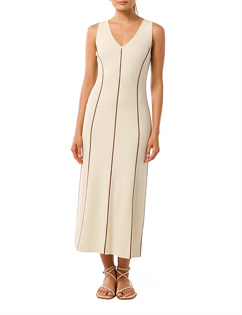 MILEY TIPPED DETAIL MIDI DRESS