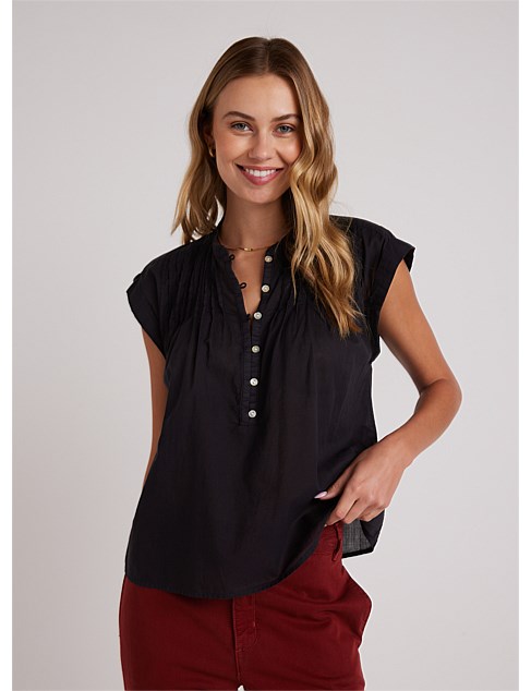 Short Sleeve Pintuck Pullover Shirt