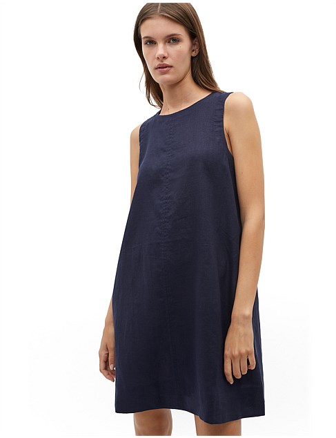 CORE LINEN SWING MINI DRESS