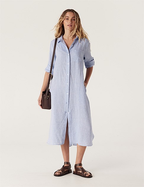 PURE LINEN SHIRT DRESS