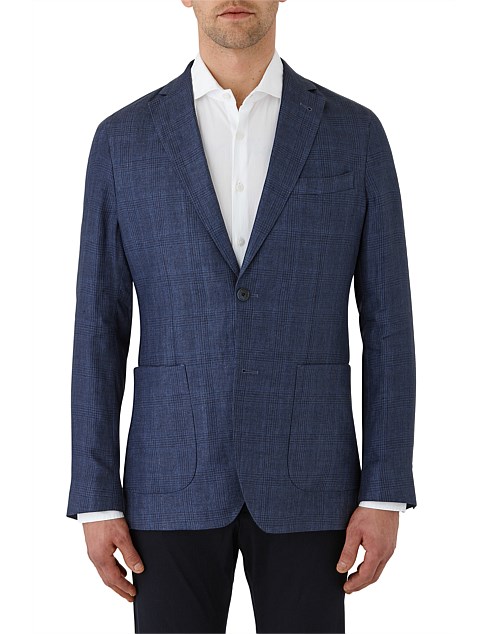 LINEN CHECK JACKET