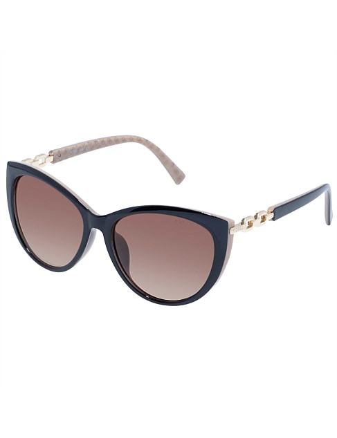 APRIL BLACK CAT-EYE SUNGLASSES