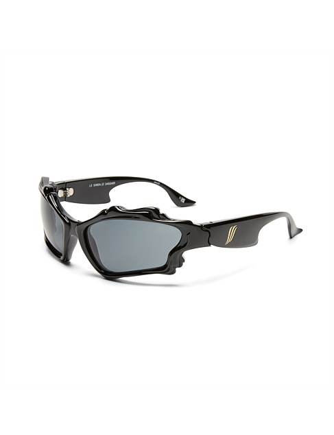 LE SIREN BLACK WRAP SUNGLASSES