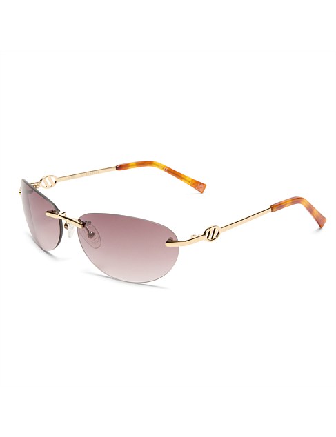 SLINKY GOLD OVAL SUNGLASSES