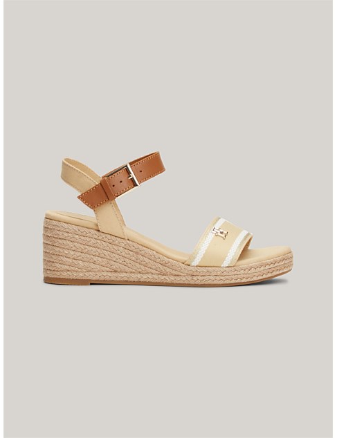 Webbing Strap Rope Detail Wedge Sandals