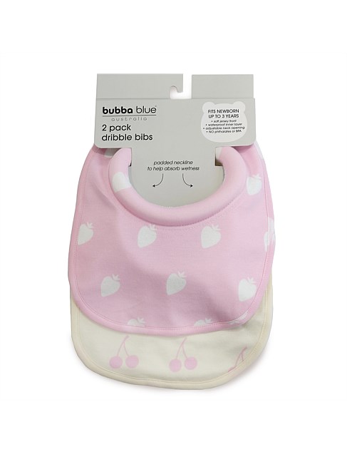 BUBBA NORDIC SORBET 2PK DRIBBLE BIB - STRAWBERRY/CHERRY