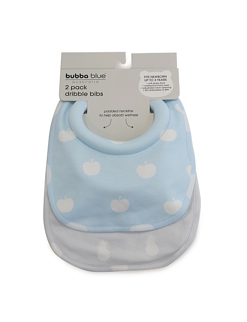 BUBBA NORDIC SORBET 2PK DRIBBLE BIB - APPLE/PINEAPPLE