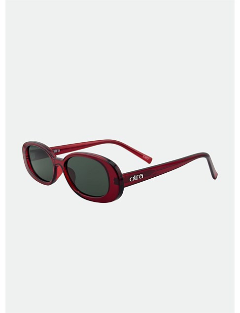 GINA SUNGLASSES TRANSPARENT CHERRY/ GREEN