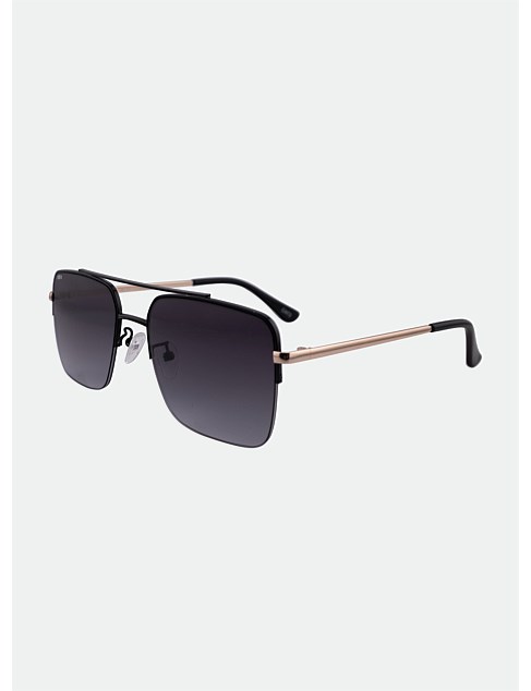 PORTSEA SUNGLASSES BLACK GOLD/SMOKE FADE