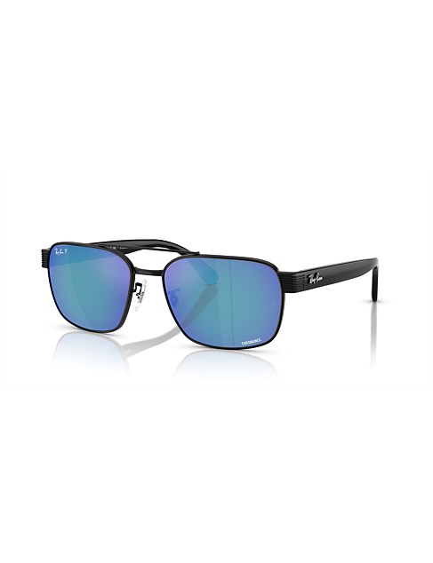 Square BLACK POLAR GREY MIRROR BLUE Sunglasses