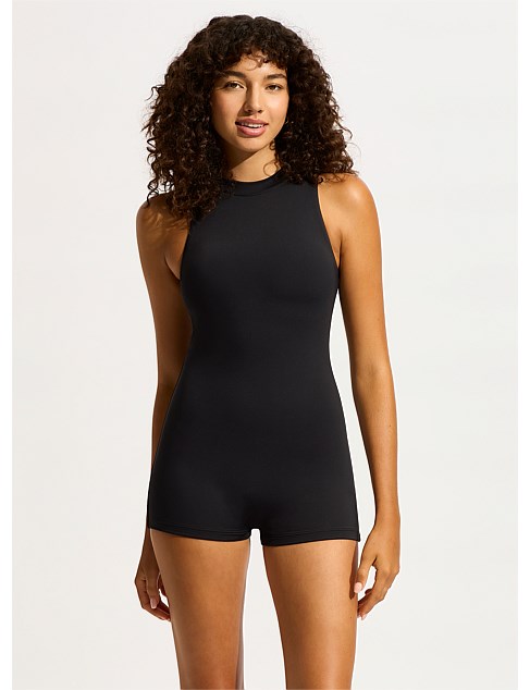 Seafolly Collective Boyleg Zip One Piece Swimsuit