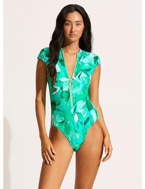 Secret Garden Zip Front Surf Suit