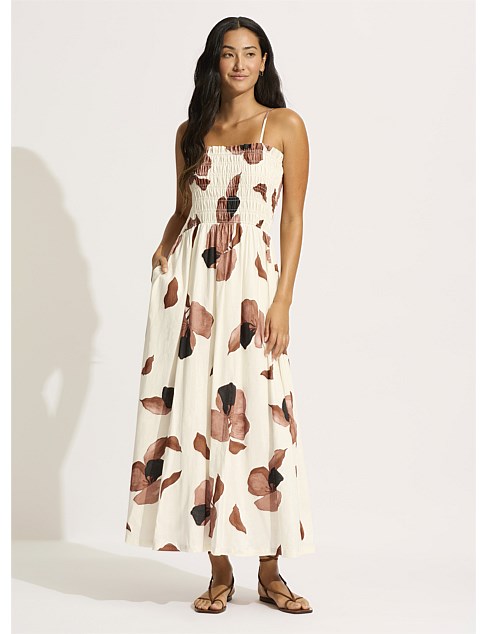 Secret Garden Shirred Maxi Dress