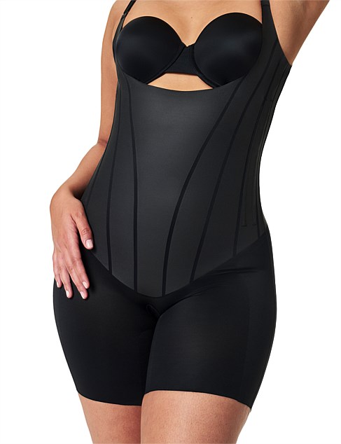 Total Contour Open-Bust Mid-Thigh Bodysuit